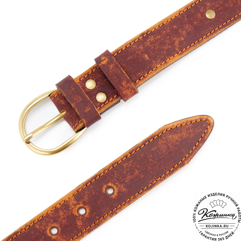 Кожаный мужской ремень "Анри Нью" (эксклюзив с пистонами)